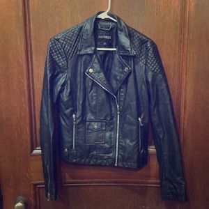 Express black leather jacket